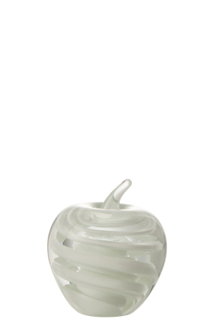 Arta sticlei - Decoratiune paperweight, Sticla, Alb, 8x8x9