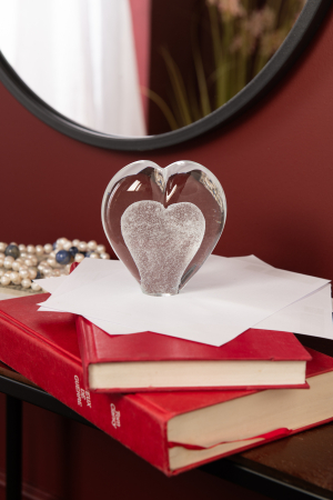 Accesorii - Decoratiune paperweight, Sticla, Alb, 9x4x10