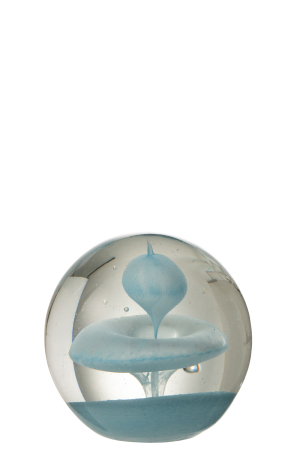 Arta sticlei - Decoratiune paperweight, Sticla, Albastru, 10x10x10