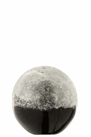 Arta sticlei - Decoratiune paperweight, Sticla, Argintiu, 9.5x9.5x9.5 cm