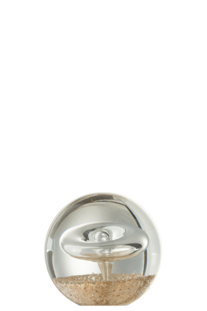 Accesorii - Decoratiune paperweight, Sticla, Auriu, 7.5x7.5x7.5