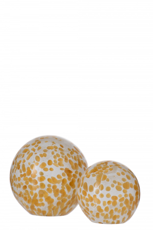 Decoratiune paperweight, Sticla, Galben, 10x10x9.5 cm [1]