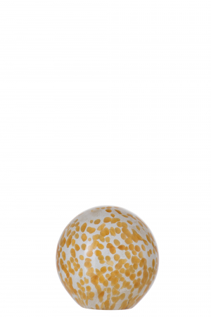 Accesorii - Decoratiune paperweight, Sticla, Galben, 10x10x9.5 cm