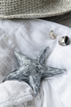 Decoratiune paperweight, Sticla, Gri, 15x15x4.5 cm [1]