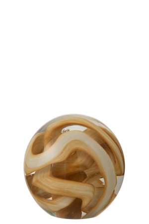 Accesorii - Decoratiune paperweight, Sticla, Maro, 10x10x10