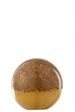 Accesorii - Decoratiune paperweight, Sticla, Maro, 10x10x10 cm
