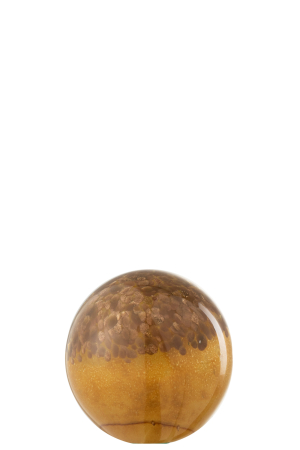 Accesorii - Decoratiune paperweight, Sticla, Maro, 8x8x8
