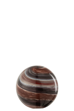 Accesorii - Decoratiune paperweight, Sticla, Maro, 8x8x8 cm