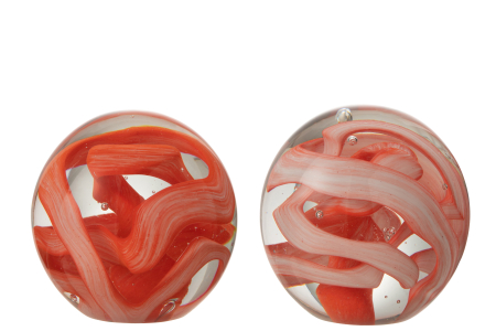 Accesorii - Decoratiune paperweight, Sticla, Portocaliu, 10x10x10