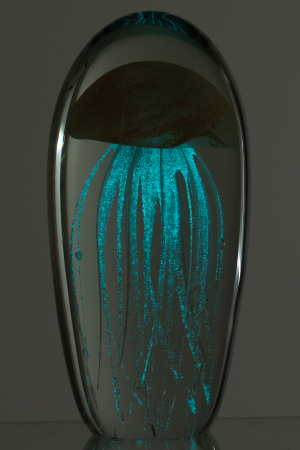Decoratiune paperweight, Sticla, Portocaliu, 10x10x21 cm [1]