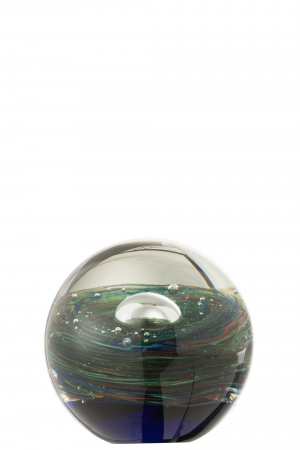SALE % - Decoratiune paperweight, Sticla, Verde, 9.5x9.5x9.5 cm