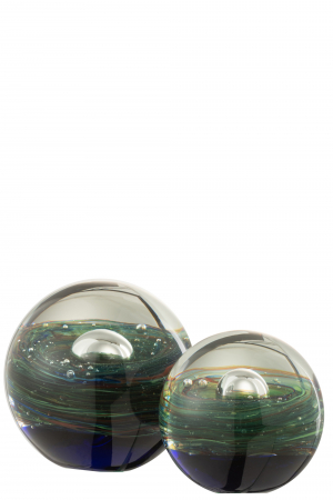 Decoratiune paperweight, Sticla, Verde, 9.5x9.5x9.5 cm [1]
