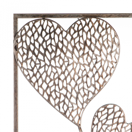 Decoratiune pentru perete 2 Purley Hearts,argintiu, 30x50 cm [3]