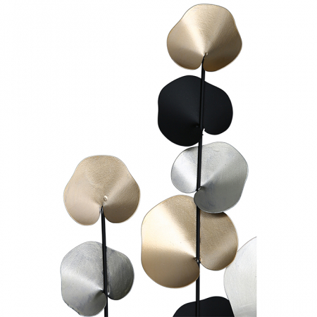 Decoratiune pentru perete Vines, metalic, negru/auriu/argintiu,66x102x4 [1]