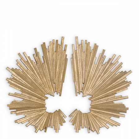 DECORATIUNI - Decoratiune perete, Bryant, set de 2 cu finisaj auriu, Dims: W. 45 | D. 7.5 | H. 72 | per item (CM)