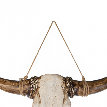 Decoratiune perete Buffalo, rasina, alb/maro, 16x80x56 cm [3]