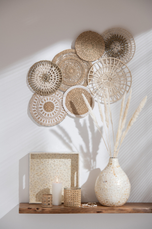 SALE % - Decoratiune perete, Fibre naturale, Natural, 54.5x2x90