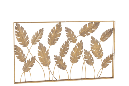 SALE % - Decoratiune perete, Metal, Auriu, 119x5x70