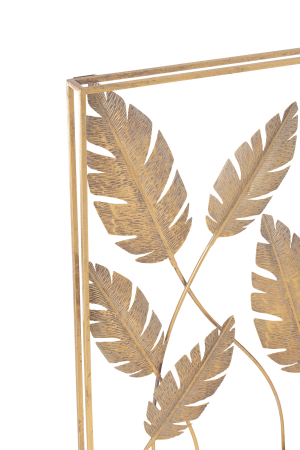 Decoratiune perete, Metal, Auriu, 119x5x70 [1]