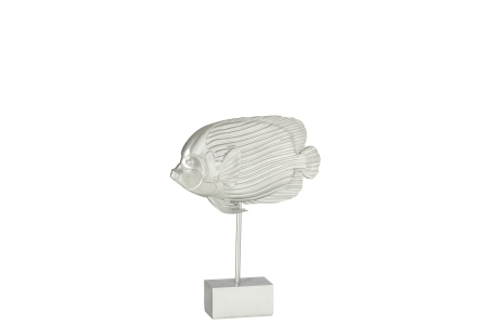 Mare si soare - Decoratiune Peste, Compozit, Argintiu, 24.5x6x32 cm