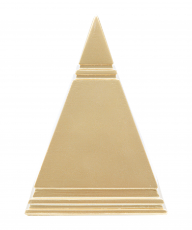 Decoratiune Piramid, Rasina, Auriu, 15.5x11.5x11.5 cm [2]