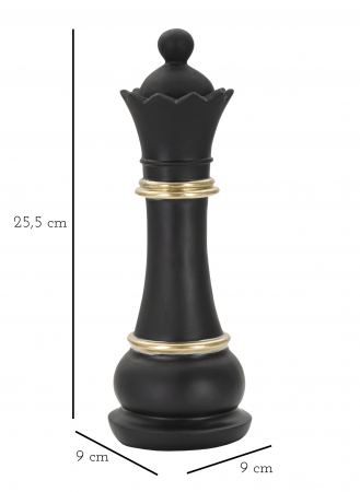 Decoratiune Queen, Rasina, Negru/Auriu, 25.5x9x9 cm [4]