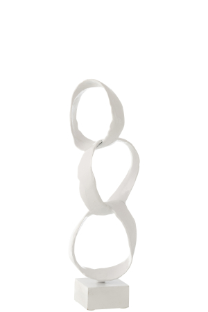 Accesorii - Decoratiune rings, Aluminiu, Alb, 16x16x51