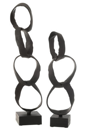 Decoratiune rings, Aluminiu, Negru, 14x12.5x66.5 [1]
