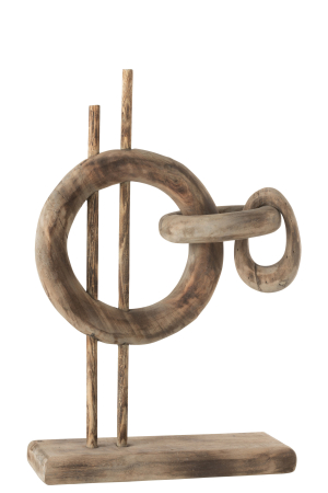 SALE % - Decoratiune rings, Lemn, Natural, 42x11x62