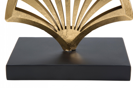 Decoratiune Sculpture Leaf, Fier, Auriu/Negru, 44x10x23.5 cm [2]