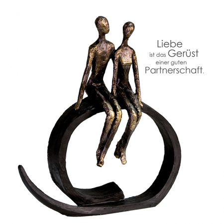 Dragobete - Decoratiune Sitting on ring, rasina, bronz, 30x35x12 cm