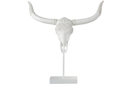 Tribal - Decoratiune Skull, Compozit, Alb, 47x18x54 cm
