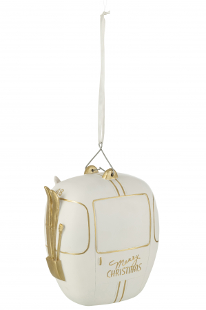 Decoratiune Snowcabin Santa Claus, Rasina, Alb, 18x15.5x23 cm [1]