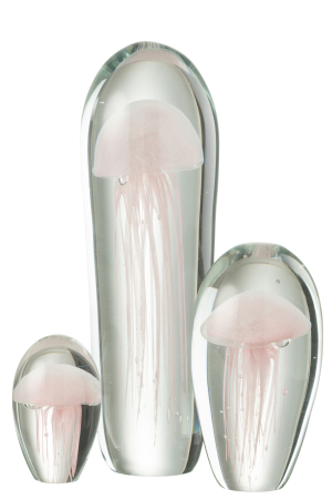 Decoratiune, Sticla, Roz, 10x10x36 [2]