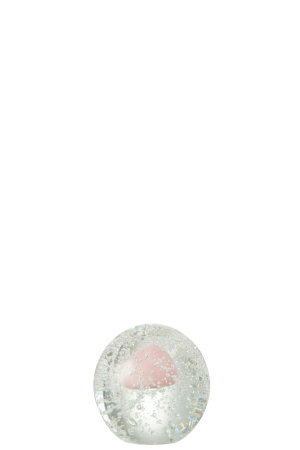 SALE % - Decoratiune, Sticla, Roz, 8.5x8.5x8.5