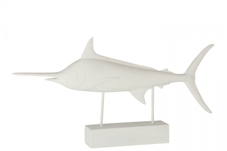 Decoratiune Swordfish, Rasina, Alb, 72x8.5x37.5 cm [1]