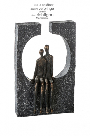 SALE % - Decoratiune Togetherness, rasina, bronz/gri, 17.5x27.5x7 cm
