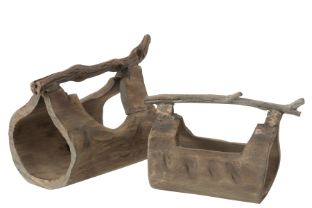 Decoratiune trunk, Lemn, Natural, 33x17x25 [2]