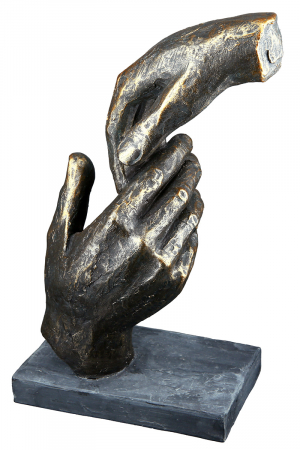 Decoratiune Two hands, Rasina, Bronz/Gri, 13x21x7 cm [3]