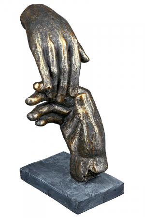 Decoratiune Two hands, Rasina, Bronz/Gri, 13x21x7 cm [1]