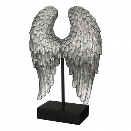 Decoratiune Wing rasina, argintiu, 30 cm [1]