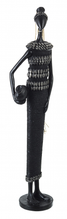 Tribal - Decoratiune Zulu Woman 810, Rasina, Negru, 14x10x57.5 cm