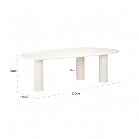 Masa Bloomstone, MDF, Alb, 78x230x117 cm [3]