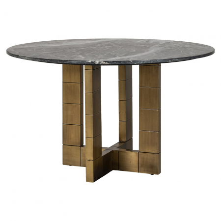 DINING - Masa de sufragerie, Collada 130Ø (negru/aurie)