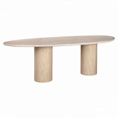 Import - Masă de dining Renaissance travertin italian organic (bej), Dims: 77.0 x 240.0 x 100.0 cm