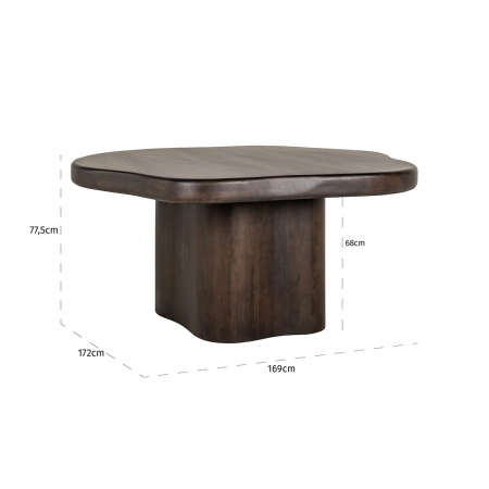 Masă de dining Sherman organică 151x151 (maro), Dims: 77.5 x 152.0 x 152.0 cm [2]