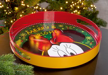 CRACIUN - Disney, Tava, rotunda, „Minnie - Magia iernii”, Rasina, multicolora, PU 2, H 5 cm, A. 32 cm