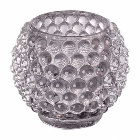 DOTS, Suport lumanare, Sticla, gri, h.8 cm,  d.9 cm [1]
