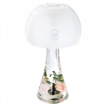 DECORATIUNI - Dreamlight, Lumanare Tealight (LED), Lamp Salon, Isabella, Sticla, trandafir, PU 2, H. 23 cm, D. 12,5 cm