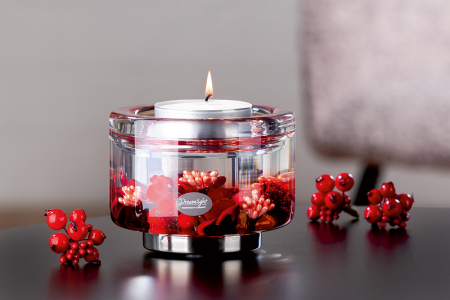 Dreamlight, Suport lumanare, Elora, Adele, Sticlă, roșu, PU 4, H. 8,5 cm, D. 11 cm [2]